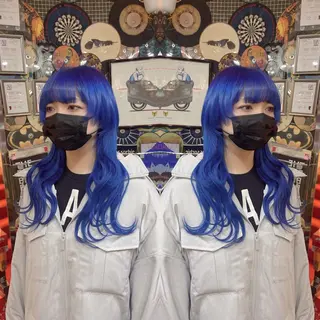 ロング カラー ヘアアレンジ haco+所属・🌈派手髪エクステ ブレイズ🌈ひろとのヘアスタイル