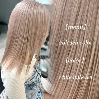 セミロング ハイトーン特化🤍/ 韓国ボブ / ハルナのヘアスタイル