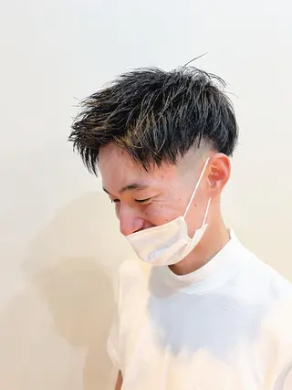 ショート メンズ メンズカット曲がる 縮毛矯正佐々木タクマのヘアスタイル