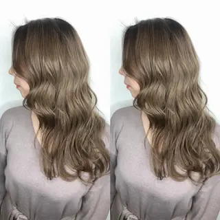 セミロング カラー パーマ ヘアアレンジ オリーブカラー 特化　　kaiのヘアスタイル