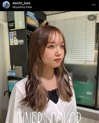 セミロング カラー L'wis所属・L'wis　比佐野 大地のヘアスタイル