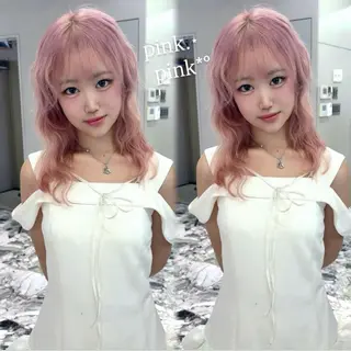 セミロング カラー GEM/ハイトーン /名駅/kanaeのヘアスタイル