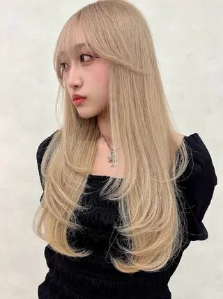 ロング カラー 韓国ヘア🇰🇷透明 感カラー/yui💞のヘアスタイル
