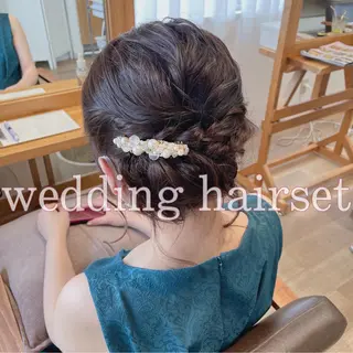 セミロング ヘアアレンジ なつき/艶ピンク/ girly hairのヘアスタイル