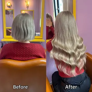 ロング シール+ちび編み込み エクステ梅田🐨のヘアスタイル