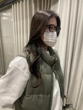 ロング カラー パーマ 表参道/赤み無し 透明感 colorのヘアスタイル