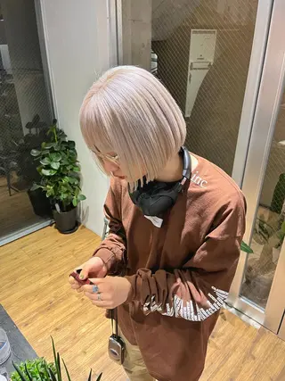 ショート ハイトーンNo.1✨ パーマ✨イマイタツヤのヘアスタイル