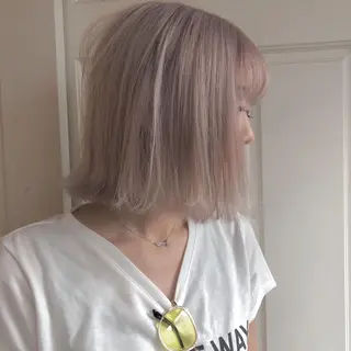 ミディアム カラー 🌸ハイトーン 新田　廉 🌸のヘアスタイル