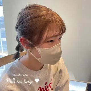 カラー ヘアアレンジ 𝙢𝙞𝙮𝙪🎀 girly hairのヘアスタイル