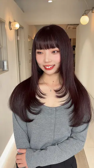 ロング カラー 瀬戸 杏珠のヘアスタイル