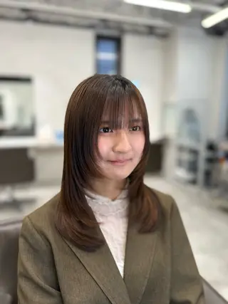 セミロング 大阪梅田 稲葉利也斗のヘアスタイル