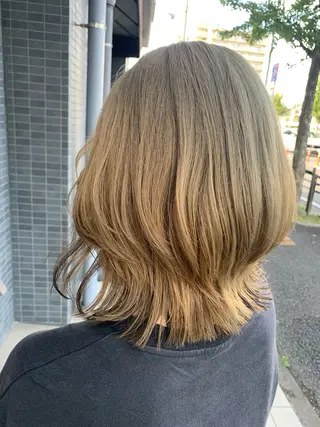 ミディアム カラー 舟橋 瑞稀のヘアスタイル