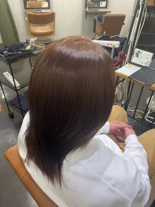 セミロング カラー ヘアアレンジ 🍒ᩚ名駅/艶髪 縮毛矯正/あゆ🍒ᩚのヘアスタイル