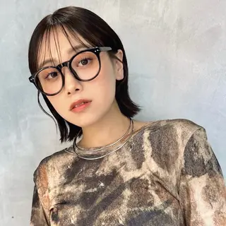 ショート カラー 艶カラー/ボブ /似合わせ/田口愛那のヘアスタイル