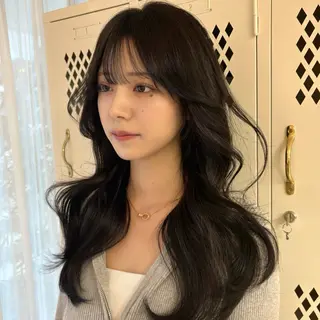 ロング カラー 本格韓国ヘア🇰🇷 【uni】キューさんのヘアスタイル