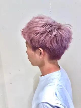 ショート カラー パーマ ヘアアレンジ メンズ 【ツヤ髪美容師】 ツダケイスケのヘアスタイル