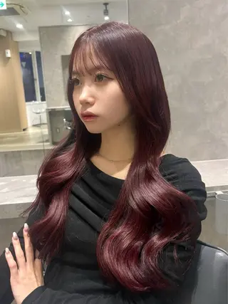 ロング カラー Euphoria新宿店所属・新宿/透明感カラー/ 縮毛矯正/SHOKIのヘアスタイル