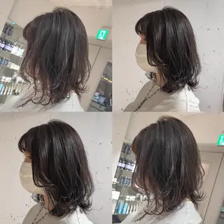 ミディアム カラー カジュアルを女っぽく 𝗮𝘆𝗮𝗰𝗼のヘアスタイル