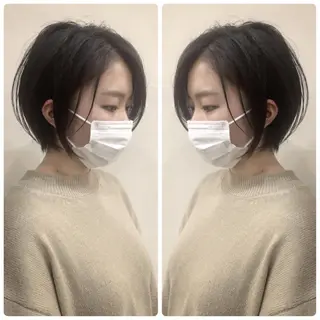 ショート カラー 京都大人女性ショート 徒歩1分/秋山のヘアスタイル