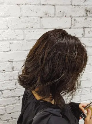 ミディアム パーマ 杉本 直樹のヘアスタイル