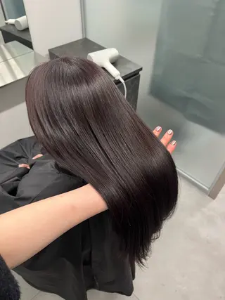 セミロング カラー 江坂トレンド韓国風 髪質改善shinoのヘアスタイル