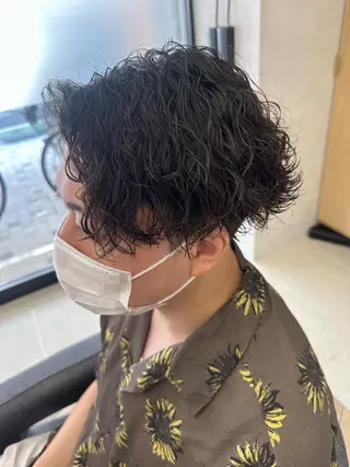 ミディアム パーマ メンズ 💈メンズ特化 美容師サキ💈のヘアスタイル