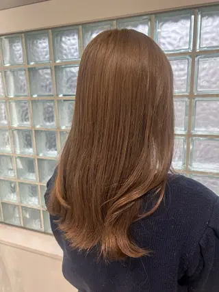 セミロング カラー 愛結 暖色カラー🎀🩰のヘアスタイル