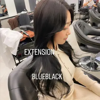 ロング カラー エクステ🩵ブリーチ 韓国ヘア🩵KAEのヘアスタイル