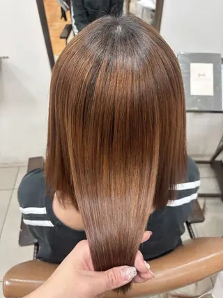 ミディアム パーマ 頭皮×髪質改善 透明感カラー💎中村のヘアスタイル