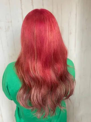 ロング カラー ヘアアレンジ チビ編み込みエクステ シールEXどぅ〜すのヘアスタイル