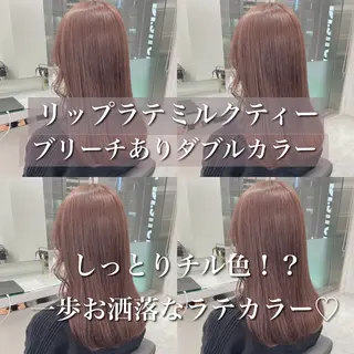 セミロング カラー 💖韓国×王道 ハイトーン💖のヘアスタイル