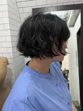 ショート 紙屋町ショート /ボブ　パーマ河内蓮のヘアスタイル