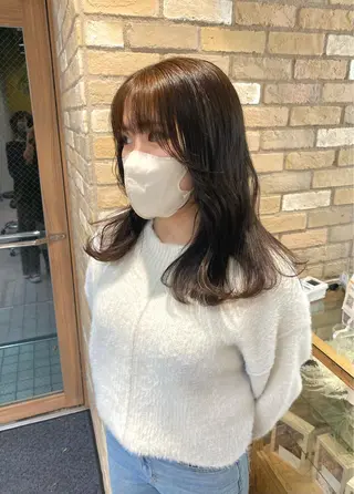 セミロング カラー 朝の準備が楽になる レイヤー🎀Macoのヘアスタイル