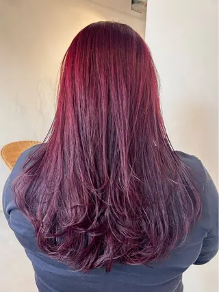 セミロング カラー 艶カラー/レイヤー/ ハイトーン/まなみのヘアスタイル