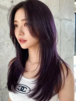 セミロング 韓国レイヤーカット 🫧大阪梅田レイヤーのヘアスタイル