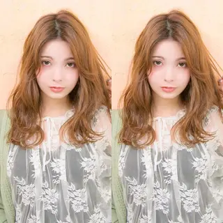 セミロング salowin 原宿 aroa所属・韓国／ハッシュカット ／透明感カラー／金野のヘアスタイル