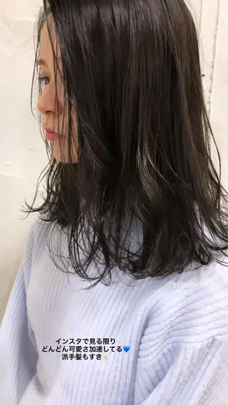 ミディアム カラー せこぐち まいのヘアスタイル