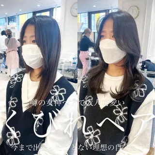 ロング カラー 韓国レイヤーカット/ ダブルカラーのヘアスタイル