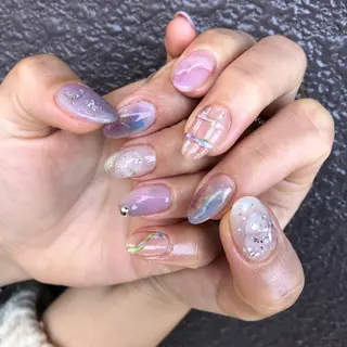 ロング カラー ヘアアレンジ キッズ ネイル マツエク・マツパ 福田 加奈のネイルデザイン