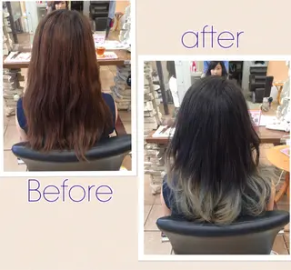 ミディアム セミロング ロング カラー カラー/髪質改善スペ シャリスト宮本　伸一のヘアスタイル