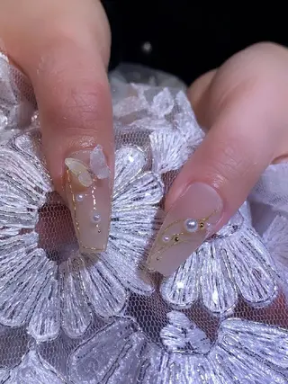 ネイル フィルイン、長さ出し 深爪矯正のネイルデザイン