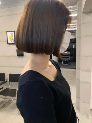 ミディアム カラー 透明感/オリーブ/ グレージュ/YUKAのヘアスタイル