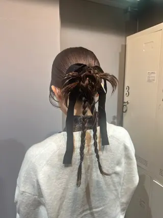 ロング ヘアアレンジ 縮毛矯正+モテカラー 🎀✨MIHOのヘアスタイル