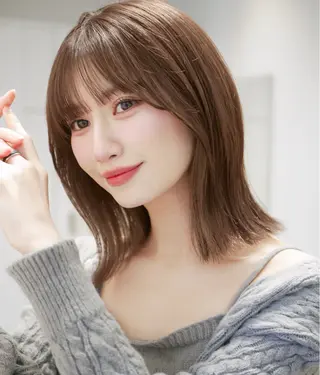 ミディアム ばんちなつ / ボブ/透明感カラーのヘアスタイル