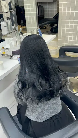 ロング カラー パーマ ヘアアレンジ メンズ キッズ ブリーチなしカラー/ ブラウン/レイヤーのヘアスタイル