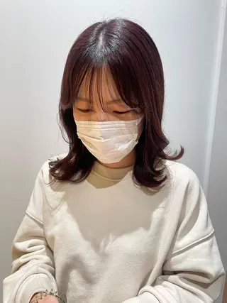 ミディアム カラー gotoday　shaire　saron所属・miu. ボブ/透け感カラーのヘアスタイル