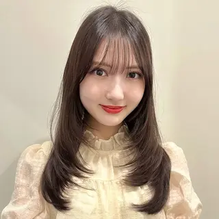 セミロング 🌹ハッシュカット、 レイヤー韓国ヘア🌹のヘアスタイル