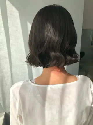 ショート カラー パーマ akane/ベージュ /オリーブ/ブラウンのヘアスタイル