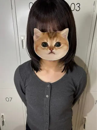 ミディアム カラー チサト🍨/仙台 /縮毛矯正🫧カラーのヘアスタイル