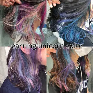 セミロング カラー 原宿サロン代表 デザインカラー伊藤卓のヘアスタイル